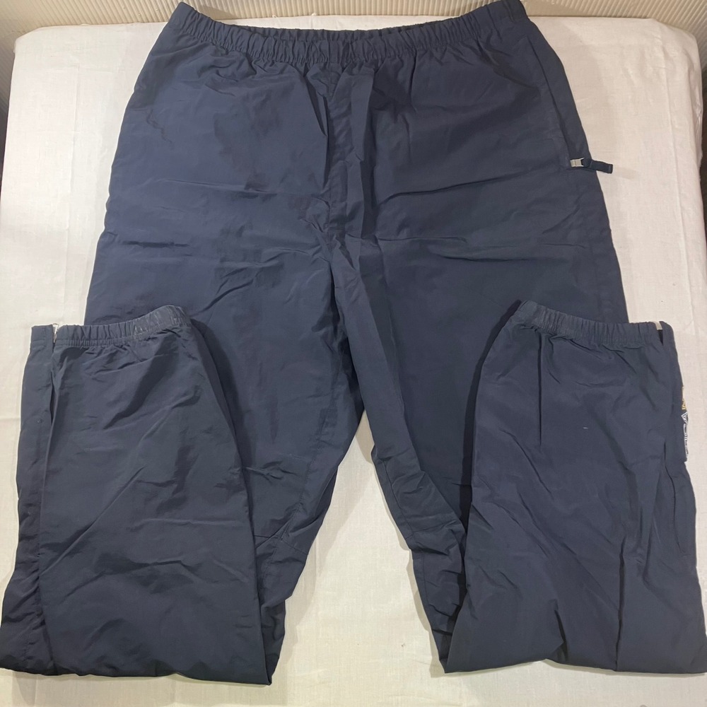 Nautica NS-83 Mens XL Navy Blue Nylon Windbreaker Track Pants Mesh Lined VDR 693